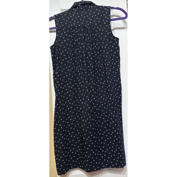 LOFT Sleeveless Women's Long Blouse Dog Paw Prints w/Front Tie Women's Size XS - Picture 2 of 11